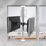 UWYTGF Dual Screen Tv Wall Mount,360° Swivel and Tilting Tv Bracket,Stainless Steel Column,Tv Stand for 12-27 Inch Flat Monitor Up to 18Kg/39.6Lbs