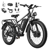 ANDSKY 9000W Peak Dual Motor Electric Bike for Adults, 52V/48V 26" Fat Tire Full Suspension, 40-47MPH & 110 Miles, Hydraulic Brakes, UL2849