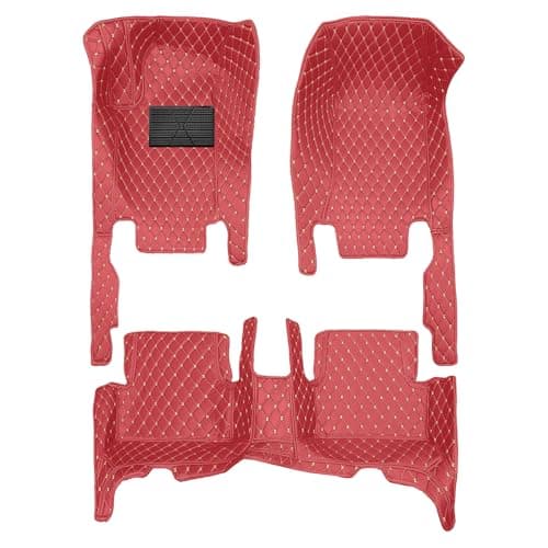 All Season Car Floor Mats Leather Carpet Set for Infiniti for QX50 QX55 J55 2019-Present 3D Full Protection Automotive Interior Accessories Wine Red 1 Set