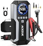 Jump Starter with Air Compressor, 8000A 150PSI Car Jump Starter (All Gas/12.0L Diesel), 12V Battery Jump Starters, Portable Jumper Cables, LCD Display and LED Lights