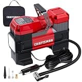 CRAFTSMAN 12V Tire Inflator Portable Air Compressor, Up to 150 PSI with Digital Gauge & Auto Shut-Off, LED Light, 12V DC Car Plug Compact Air Pump for Car Tires, Bikes & Sports