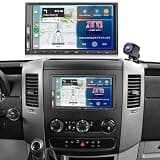 2+64G Car Radio for Freightliner Sprinter 2007-2018 with Wireless CarPlay and Android Auto, 7" Touchscreen Double Din Android 13 for Sprinter Stereo w/USB Quick Charging/WiFi/FM/RDS/GPS/Bluetooth/Cam