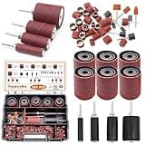 Sunxeke 187-Piece Sanding Drum Kit for Drill & Drill Press – Includes 2inch Spindle Sander Sleeves (60/80/120/240 Grit), 4 Rubber Sanding Drums, 1/4-Inch Shank,Versatile Sander Accessory with Box