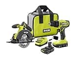 RYOBI ONE+ 18V Cordless 2-Tool Combo Kit with Drill/Driver, Circular Saw, (2) 1.5 Ah Batteries, and Charger