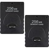 whiteeeen 2pcs 256MB Memory Card for PS2 PlayStation 2, High Speed Game Memory Card