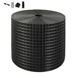 Rust-Proof PVC Coated Solar Panel Bird Barrier, 6 Inch x 100ft 1/2 Inch Wire Mesh Roll, Complete Kit with 60 Aluminum Alloy Fasteners