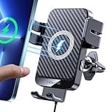 Wireless Car Charger, MOKPR 15W Fast Charging Auto-Clamping Car Charger Phone Mount Air Vent Cell Phone Holder Compatible iPhone 16/15/14/13/13 Pro/12 pro/12/11, Samsung Galaxy S23/S22/S21/S20, etc