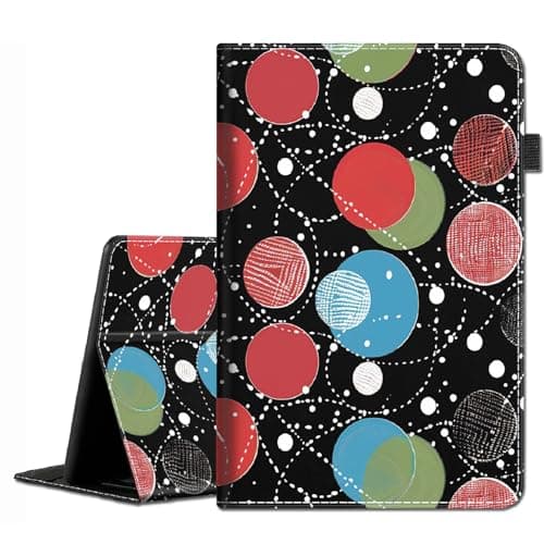 Case for All-New Amazon Kindle Fire 7 Tablet Case (9th/7th/5th Generation, 2019/2017/2015 Releases) - Slim Fit Standing Cover with Auto Sleep/Wake, Colorful Dot Geometric Pattern
