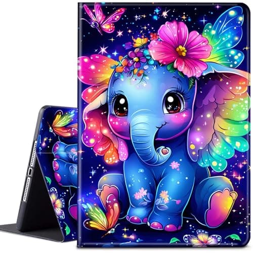 Case for Samsung Galaxy Tab S10 Ultra/S9 Ultra/S8 Ultra Tablet 14.6'', Slim Lightweight Adjustable Angle/Folio Stand Smart Cover with Auto Wake/Sleep, Cute Cartoon Baby Elephant