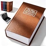 Book Safe Lock Box, Book Shaped Security Lock Box with Realistic Books Design, Durable Hidden Books Safe with Combination Lock for Home and Office Storing Extra Cash Jewelry (Brown, M)