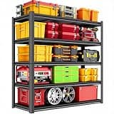 SFTORMAS 39.4" W Garage Shelving 2500LBS Heavy Duty Storage Shelves Adjustable 5 Tier Metal Shelves, Utility Steel Shelf for Warehouse, Basement, Industrial, 16" Dx39.4 Wx71.2 H, Black