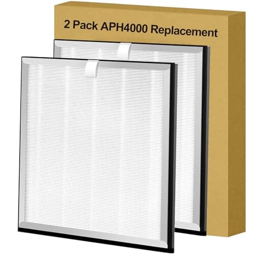 APH4000 Replacement Filters Compatible with KNKA APH4000 Air Cleaner Purifier, 2 Pack True HEPA Activated Carbon Filter,Part # APH4000LX