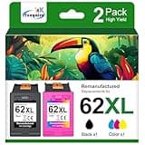 Remanufactured 62XL Black/Tri-Color Ink Replacements for HP Printer Ink Cartridges 62 XL Work with ENVY 5540 5541 5542 5543 5544 5545 5547 5548 5549 Officejet 200 250 258 5740 5741 5742 Printers