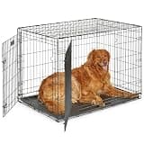 MidWest Homes for Pets 42-Inch iCrate for Large Breeds, 71-90 lbs, Double Door Folding Dog Crate with Divider Panel, Leak-Proof Tray & Secure Latches, Portable, Durable & Easy to Assemble