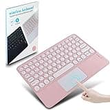 Wireless Bluetooth Keyboard with Multi-Touch Touchpad Ultrathin Small Portable Rechargeable,Mini Keyboard with Trackpad, Magnetic ,for iPad,iOS,Android,Windows,Mac,Tablet,Smartphone,Surface, Pink