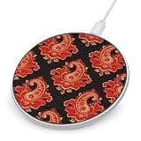 Red Cashew Flower Wireless Charger, Fast Charging Pad