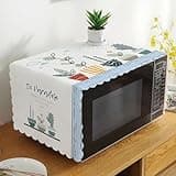 Prathima Sarathi Microwave Oven Cover with Side Storage Pockets, Dustproof and Waterproof Appliance Protector for Kitchen, Protects Against Oil Splashes, Stains and Dust (White)