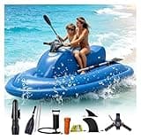 Foldable 2-in-1 Motorized Inflatable Water Craft, Adjustable Speed Submersible Diving Thruster, Multi-Purpose Aquatic Auxiliary Gear for Surfing and Underwater Exploration