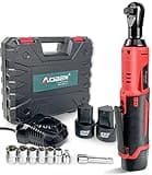 AOBEN Cordless Electric Ratchet Wrench Set, 3/8" 12V Power Ratchet Tool Kit With 2 Packs 2000mAh Lithium-Ion Battery And Charger