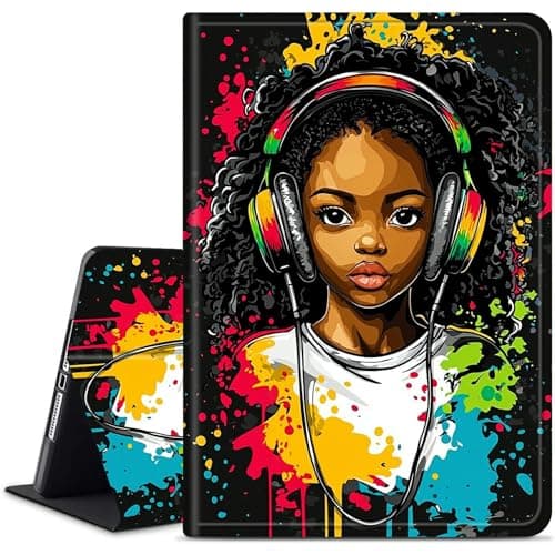 Dikoer for Samsung Galaxy Tab A 8.0" 2017 (SM-T380/T385) Tablet Case, Multiple Viewing Angles & Kickstand Back Case Drop Protection Smart Cover, Headphone Girl