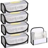 Xiangtat 4pcs Fireproof Explosionproof Lipo Battery Safe Bag Lipo Battery Guard Safe Bag(185x75x60mm)