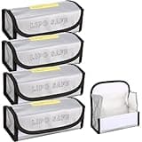 Xiangtat 4pcs Fireproof Explosionproof Lipo Battery Safe Bag Lipo Battery Guard Safe Bag(185x75x60mm)