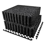 AIRHOP 0.56in Thick 96 Sq Ft Exercise Equipment Mats, 24 Tiles Upgraded Rubber Top with High Density EVA Foam, Large Interlocking Puzzle Gym Flooring for Home Gym, Heavy Weight Workout, 24 x 24in