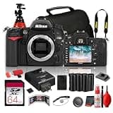 Nikon D7000 Body Only DX Format DSLR Camera 16.2MP with Full HD Movie Recording and Fast Continuous Shooting (25468) + 64GB Card + 2 x EN-EL15C Battery + Camera Bag + More (20pc Bundle)