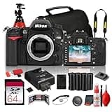 Nikon D7000 Body Only DX Format DSLR Camera 16.2MP with Full HD Movie Recording and Fast Continuous Shooting (25468) + 64GB Card + 2 x EN-EL15C Battery + Camera Bag + More (20pc Bundle)