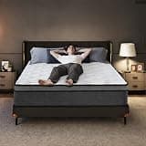 Vipeve 14 Inch Plush Hybrid Mattress Queen – Extra Thick 2.4″ Comfort Foam with 10.2″ Pocket Coils, Motion Isolation, Reinforced Edge, Grey Knit Sides – Luxury Bed in a Box(Twin)