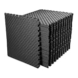 BalanceFrom 24x24 Inch Puzzle Exercise Mat, EVA Interlocking Foam Gym Floor Tiles, Black - Non-Slip Flooring for Home Workout, Fitness Studio, or Playroom, 1' Thick, 72 Sq Ft, 18 Pcs