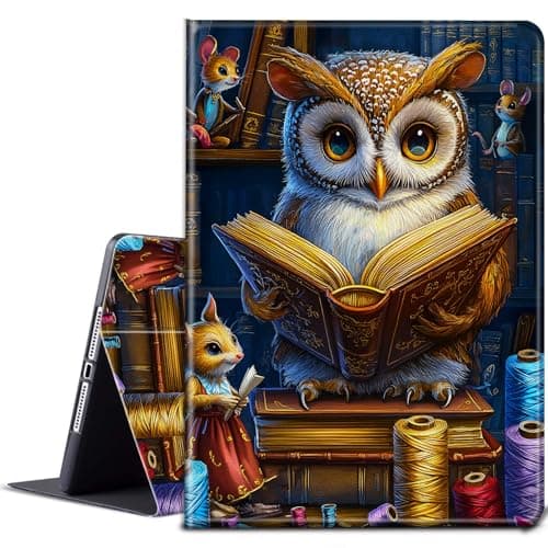Case for All-New Fire HD 8 & Fire HD 8 Plus Tablet 14th/12th/10th Generation 2024/2022/2020 Release with Adjustable Stand & Auto Wake/Sleep Smart Protect PU Leather Cover Tablet Case - Owl Book