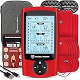 NEOCARBON TENS Unit Muscle Stimulator, Massager Machine for Shoulder, Neck, Sciatica and Back Pain Relief, Electronic Pulse Massage Physical Therapy, Red