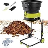 ZenHailure Electric Leaf Mulcher and Shredder for Efficient Composting,8000-Rpm with Wheels and Storage Bag,Adjustable Cutting Size for Easy Garden Waste Management,for Pine Needles,Thatch 10meters