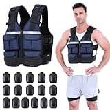 Sportneer Adjustable Weighted Vest Weights: 2-18 lbs/2-42 lbs Washable Weight Vest for Walking 16 In 1 Fast Adjust Rucking Vest for Women and Men Home Gym Running Jogging Strength Training Vests