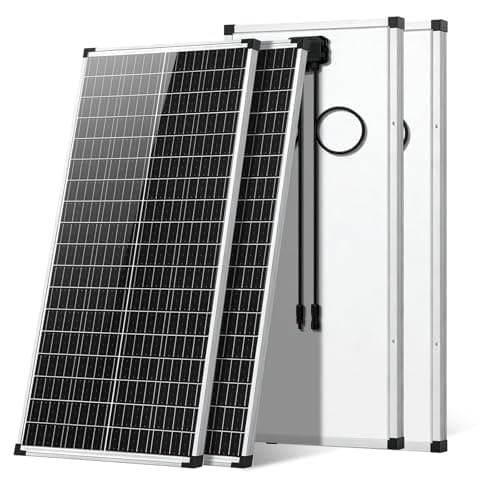 200W Solar Panel, 100W*2 N-Type 12V 18BB Monocrystalline Solar Panels, 25% High Efficiency, IP68 Waterproof, for RV, Van, Marine, Camper, Rooftop, Off-Grid, Silver