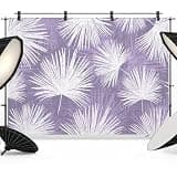 Purple Palm Leaves Coastal Backdrop 7x5ft Summer Tropical Botanical Boho Photography Backdrop Photoshoot Background Tapestry Banner for Birthday Baby Shower Decoration Party Video Photo Studio Props