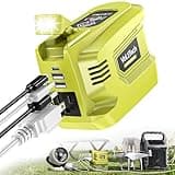 Real 200W Power Inverter Compatible with Ryobi 18V, VoLtTech Battery Inverter 18V to 110V-120V, Phone Charger USB Charger Adapter Power Adapter with 2 USB Ports & 1 Type-C & 1 AC Outlet (No Battery)