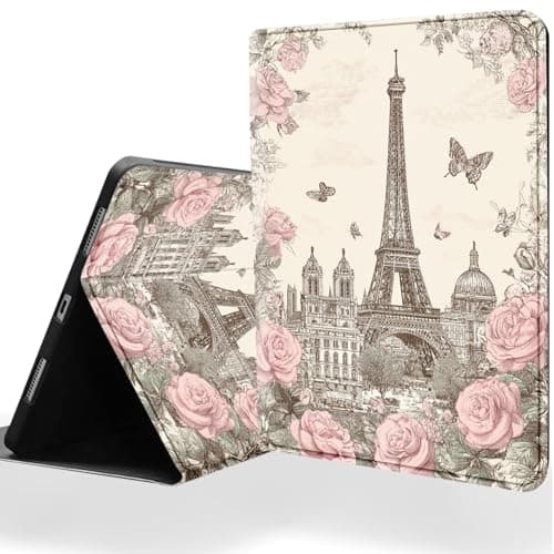 DSRGRGFDJ Tablet Case for Samsung Galaxy Tab S8/S7 11 Inch 2022/2020 Model (SM-X700/X706/T870/T875/T878),Auto Wake/Sleep and Multi-Angle Adjustable Stand Cover - Paris Tower Butterfly
