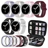HAYONLIY Sport Bands Compatible with Samsung Galaxy Watch 8 Band 40mm 44mm