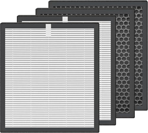 AWO 4 PACK Replacement Air Filter Compatible with Purairia ZWN-132 Air Purifier,3-IN-1 Filtration Activated Carbon H13 True HEPA Filter