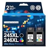 245XL Ink Cartridge Combo Pack Replacement for 245XL 246XL PG-245XL CL-246XL Compatible with Pixma TR4520 TR4527 MG2520 MG2522 TS202 TS302 TS3320 TS3322 MX490 MX492 Printer (1 Black, 1 Color)