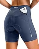 Bikewa Women's Bike Shorts 4D Gel Padded with Pockets Road Cycling Biking Bicycle Shorts for Women(Blue Grey,M)