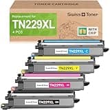 swiss toner Compatible TN229XL TN229 Toner Cartridges 4 Pack High Yield TN 229XL Replacement for Brother MFC-L3720CDW MFC-L3780CDW HL-L3280CDW HL-L3220CDW HL-L3300CDW Printer, BK/C/M/Y