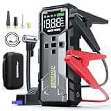 8000A Jump Starter with Air Compressor, 12V Jump Box for Car Battery (All Gas/10.0L Diesel) Portable Jumper Starter Pack with 150PSI Auto Tire Inflator, LCD Display, Lights & Booster Cable