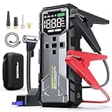 8000A Jump Starter with Air Compressor, 12V Jump Box for Car Battery (All Gas/10.0L Diesel) Portable Jumper Starter Pack with 150PSI Auto Tire Inflator, LCD Display, Lights & Booster Cable