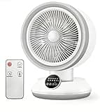 EXNOS 2-in-1 Fan Heater Combo, 1500W, Thermostat & 60° Oscillation