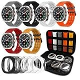 HAYONLIY 6 Pack Sport Bands for Samsung Galaxy Watch Ultra 47mm for Men Women,Screen Protector Case Band&Storage Bag,No Gap Breathable Wristband