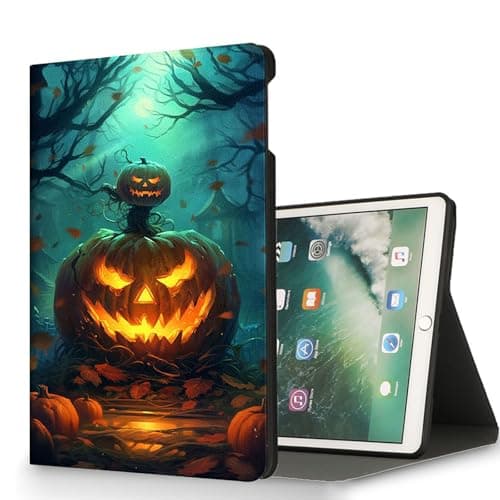 RUUHLJLET Case for iPad Pro 13 Inch Case M4 2024 (7th Gen),Automatic Wake/Sleep,Adjustable Stand Protective Cover for Apple iPad Pro 13" - Cute Halloween Evil Pumpkin