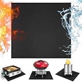 24x24in Heat Resistant Grill Mats for Outdoor Tabletop Grill to Protect Your Prep Grill Table, Heat Resistant Mats for Countertop, Fireproof & Water Proof & Oil Proof Tabletop Fire Pit Mat-Black-1mm